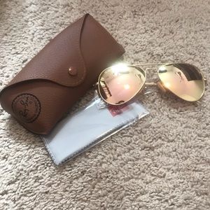 New ray ban pink mirrored large aviators